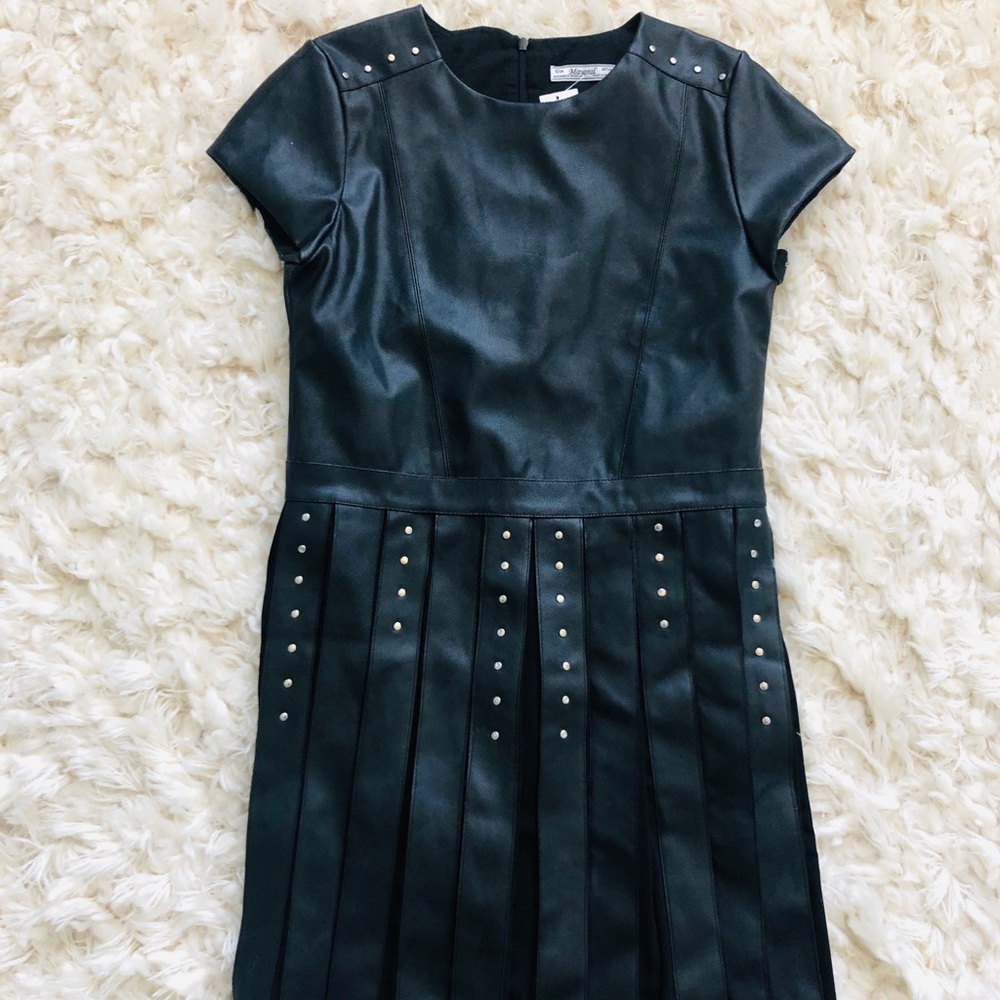 Black leather dress
